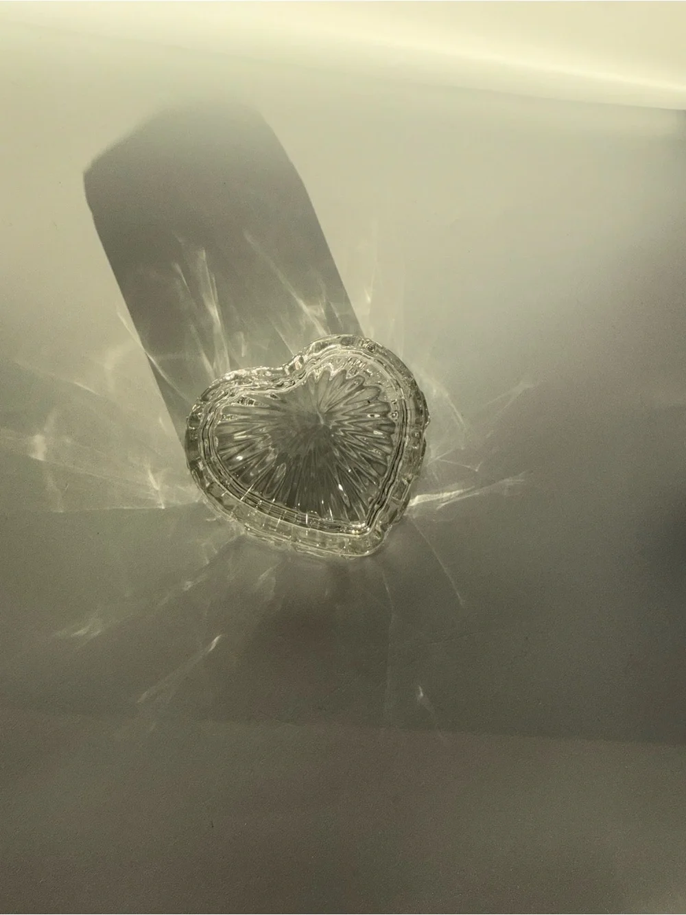 Crystal Heart Trinket Dish - Clear Glass